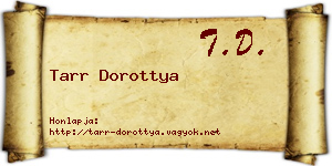 Tarr Dorottya névjegykártya